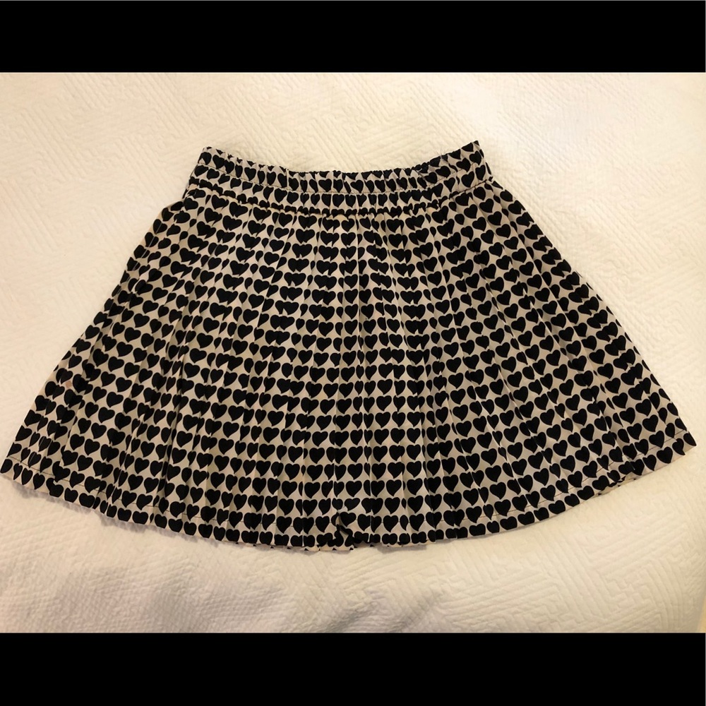 Zara black and cream “heart” skirt